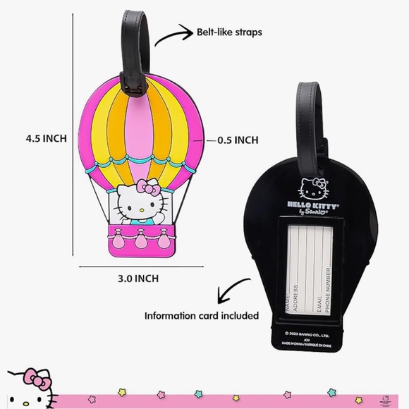 Hello Kitty Travel 3-Piece Set with Passport Holder, Bag Tag, and Luggage Strap - Picture 7 of 11
